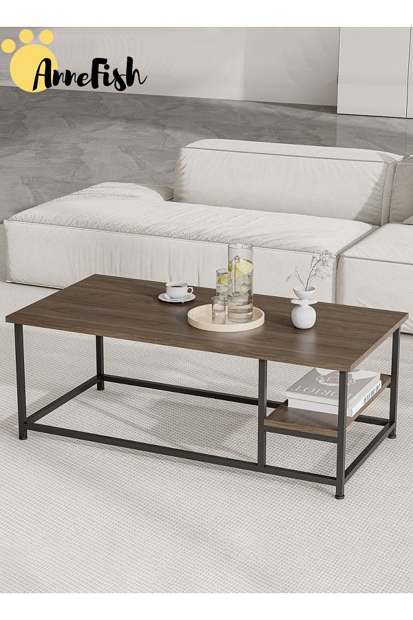 AnneFish-Double Layer Coffee Table Simple European Style Double Layer Home Sofa Center Table For Living Room 1