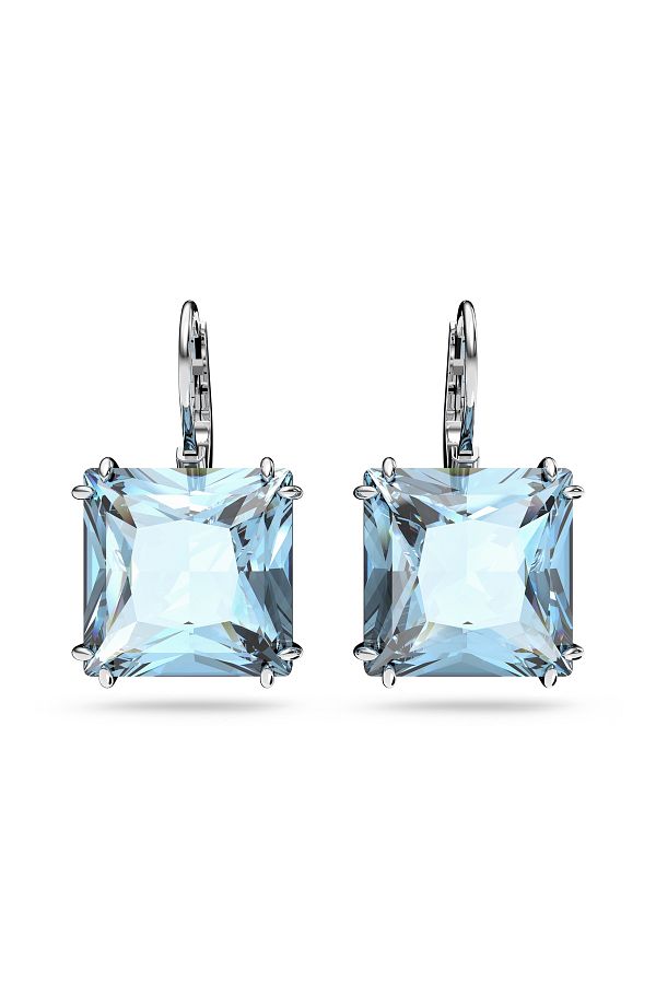 Swarovski-Silberfarbene Ohrhänger Mit Blaue Kristal 5619472 1