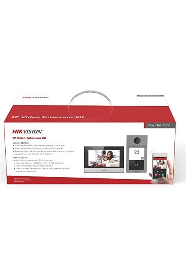 Hikvision-طقم اتصال داخلي بالفيديو DS-KIS604-P، لاسلكي، أسود 1