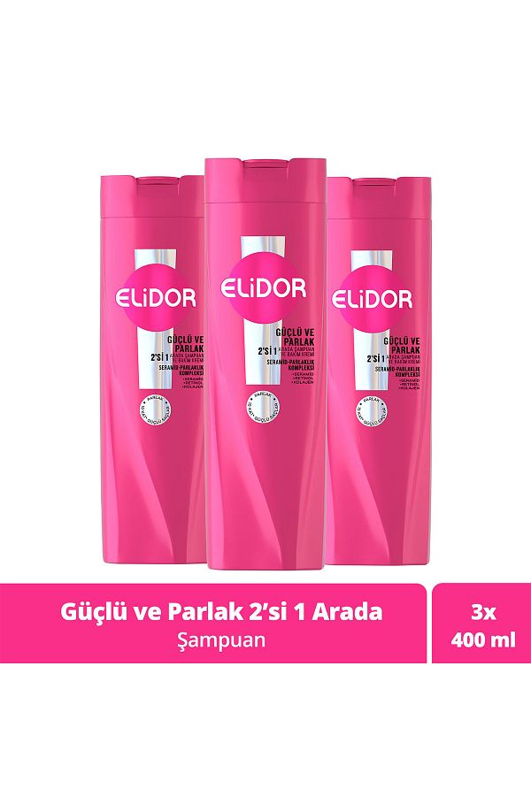 Elidor-Shampoo and Conditioner Strong and Shiny 400 ml X3 1