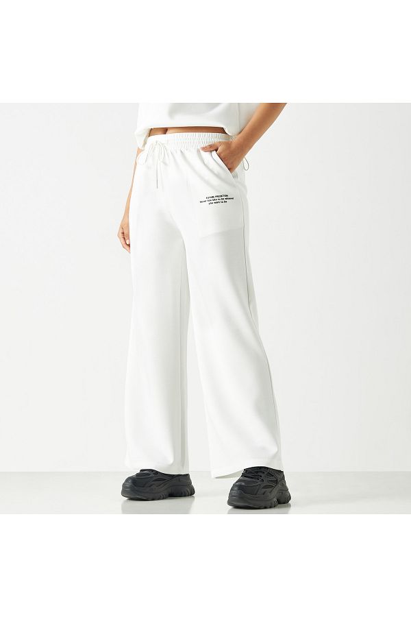 FAV-Typography Print Joggers with Drawstring Closure and Pockets 1