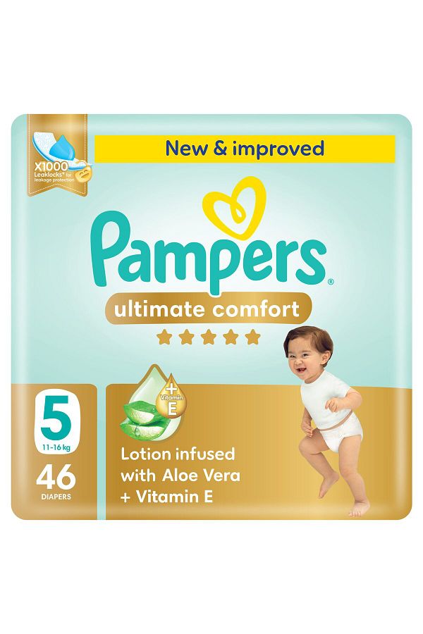 Pampers-Ultimate Comfort Taped Diapers, Size 5, 11–16kg, 46 Count 1
