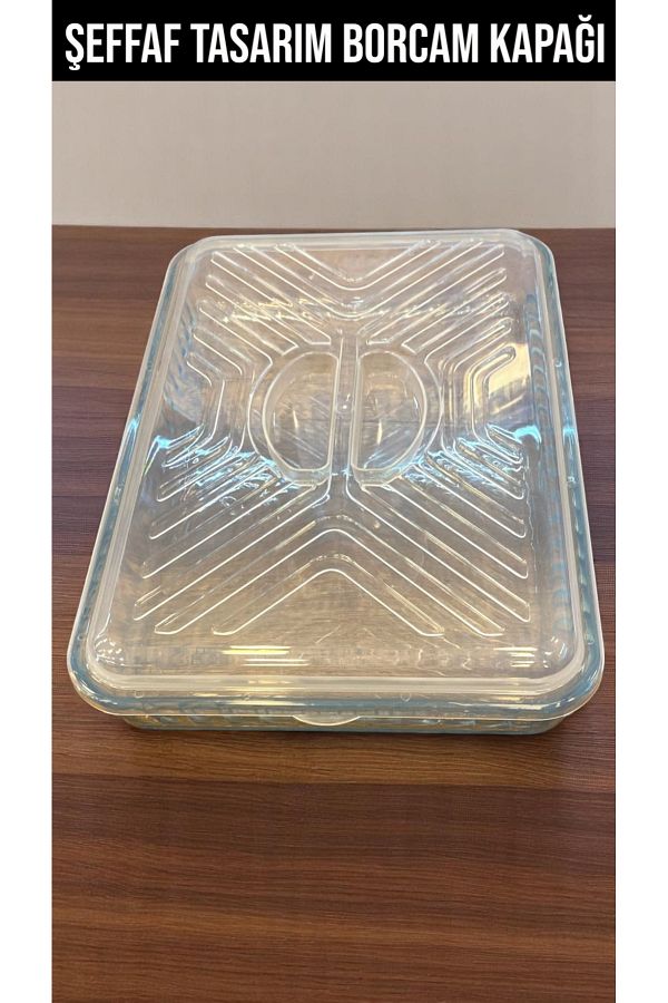 CocoVia-Decorative Transparent Design Pyrex Lid Rectangular Pyrex Lid Food Preservation Lid Standard Size 1