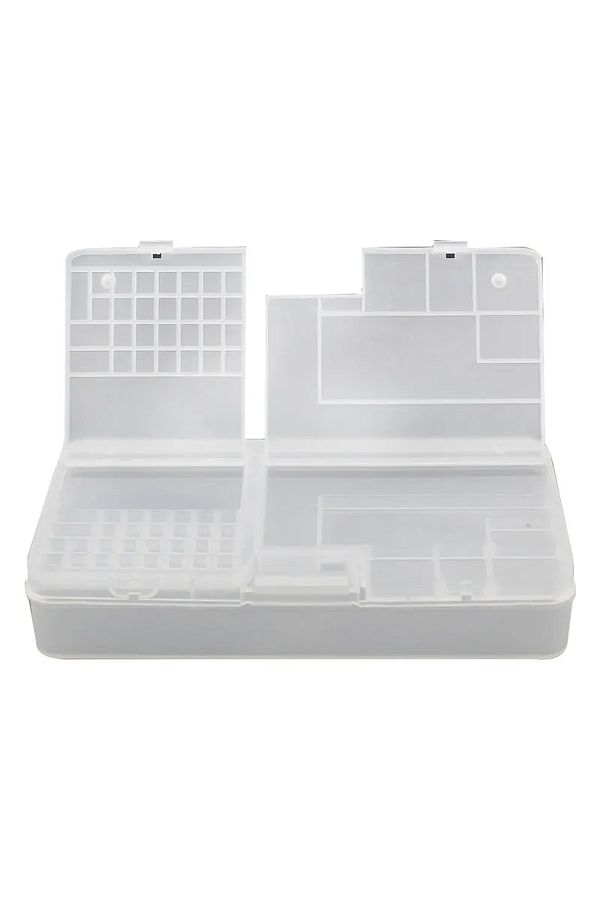 Choice-Transparent Gray Transparent Plastic Storage Box with Grid for Electronic Components Small Screws To 1