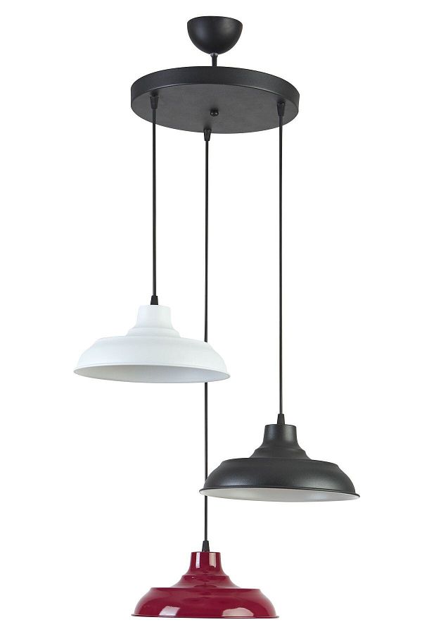 Modavize-Sinyor Modern Design - White, Black and Claret Red Chandelier for Cafe and Kitchen Set of 3 1