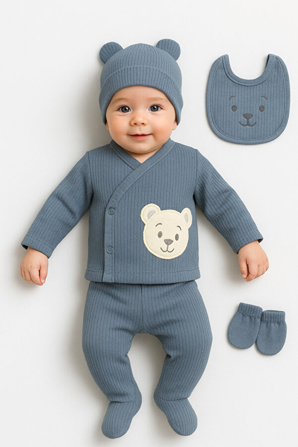 nevrankids Bear Minimal 5’li Hastane Çıkışı Seti