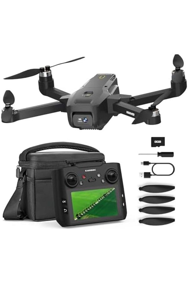 GPS-K600 GPS Drone with 4K Camera, Remote Controller with UHD Screen, Windproof Foldable Drone with SD Card, 1