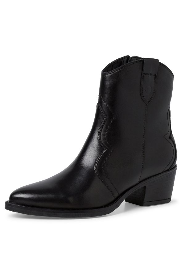 Tamaris-Damen Elegante Stiefelette Western 1-25702-41 Schwarz 003 Black Leder Mit Touch-it 1