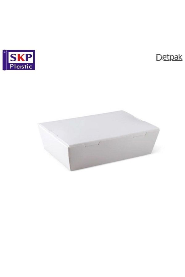 SKP Plastic-White Food Containers with Attached Lid, Large (25 Count) 1