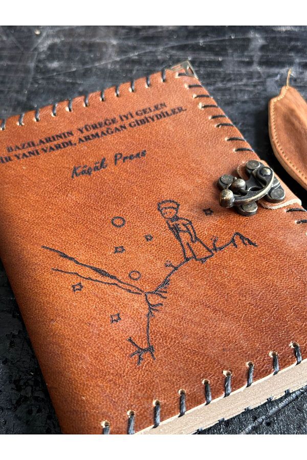 zarif atölye-The Little Prince Themed Leather Notebook 1