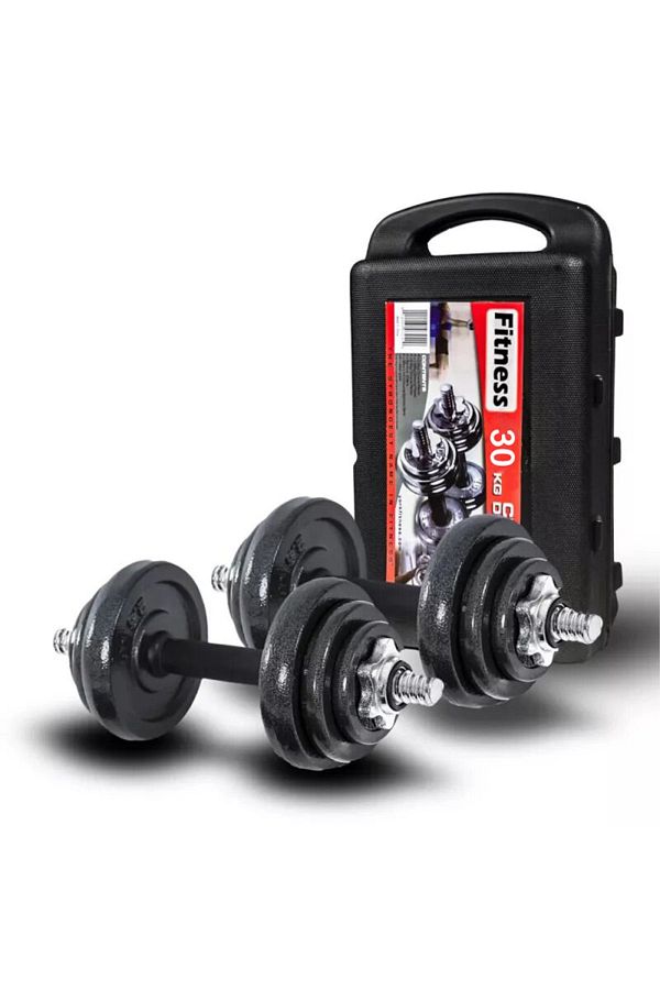 Fitness Max-Adjustable Dumbbell Set with Plastic Bag and Non-Slip Handle - 30kg 1