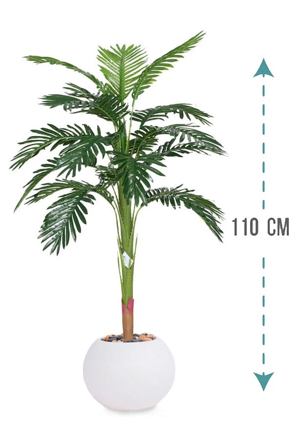 Generic-Medium artificial palm tree with a round plastic stand 1