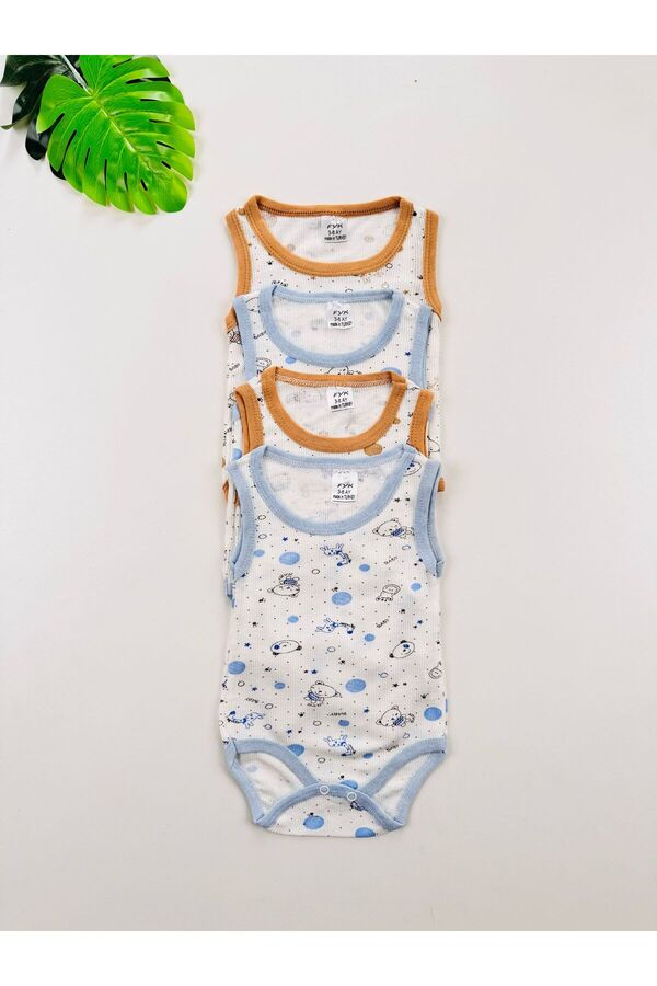 EFU BABY 4'lü Ekonomik Esnek Erkek Bebek Atlet Body