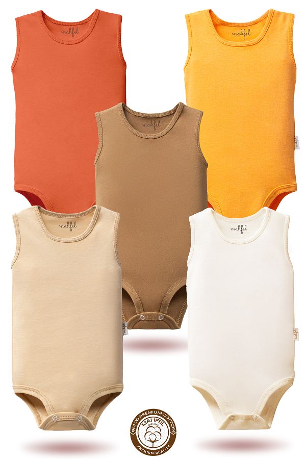 MAHFEL-100% Organic Cotton Baby Body: Pack of 5 1