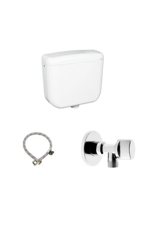 TEMPOLINE-Rezervor WC Concept 1 ,9 l, monobloc, Alb, cu robinet coltar 1/2 x 1/2 si racord alimentare apa 1/2 1