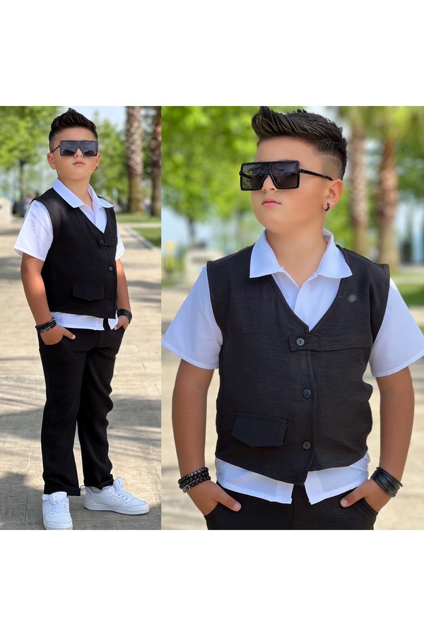 Calisa-Set de sărbători pentru copii, vestă, pantaloni, cămașă 1