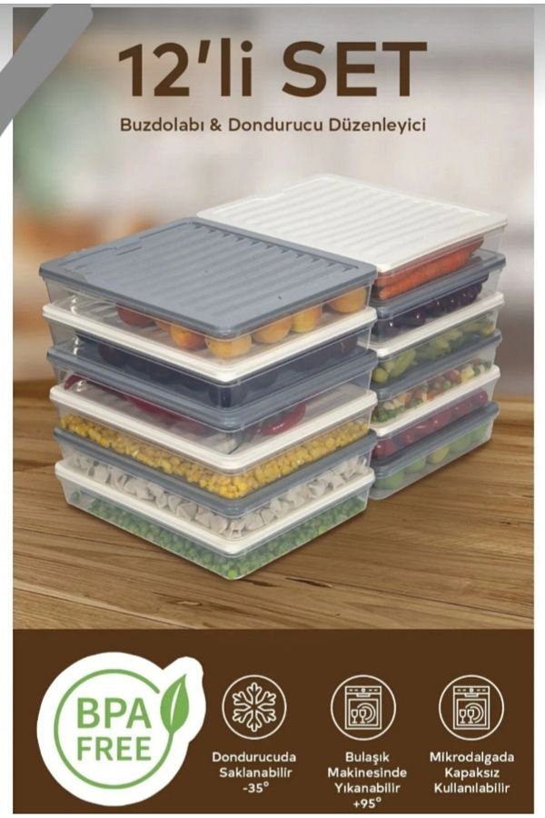 VZN-Refrigerator Organizer Ice Box Storage Container Refrigerator Organizer Set Ice Box Container 1