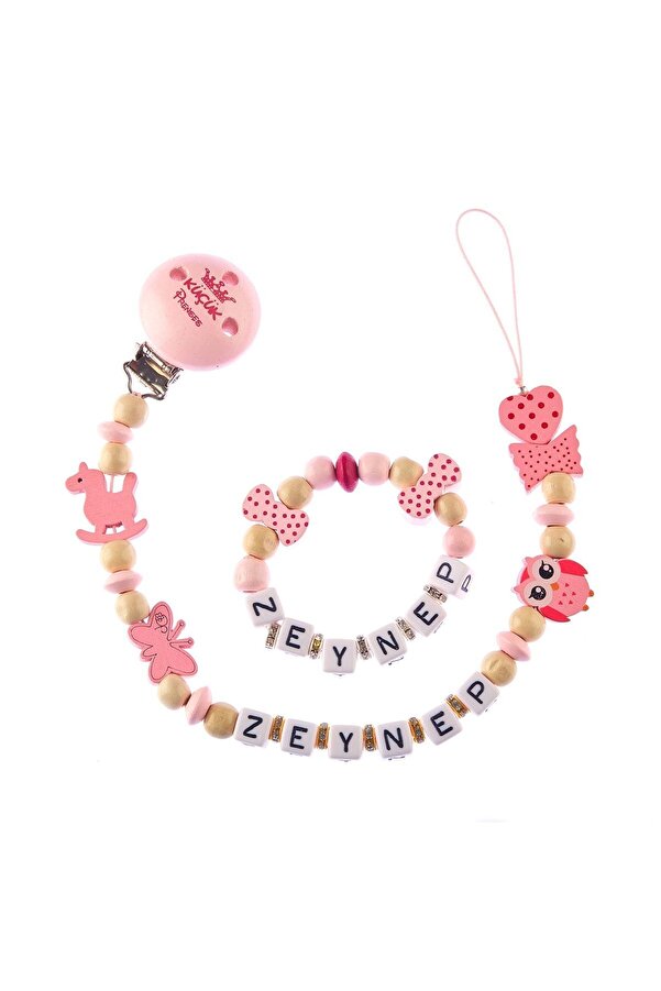 Sahi Aksesuar Isimli Emzik Zinciri Ve Emzik Askı Seti - Bebek Hediyesi