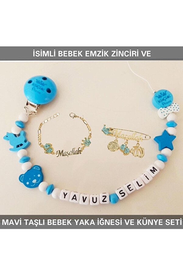 Sahi Aksesuar Sahi Aksesuar Isimli Emzik Zinciri Ve Yaka Iğnesi Ve Künye Seti Bezyı396