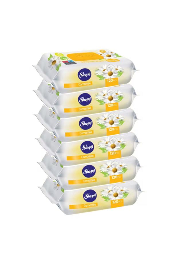 Sleepy-Set 6 x Servetele umede Sleepy, extract de musetel, 120 buc, 720buc 1
