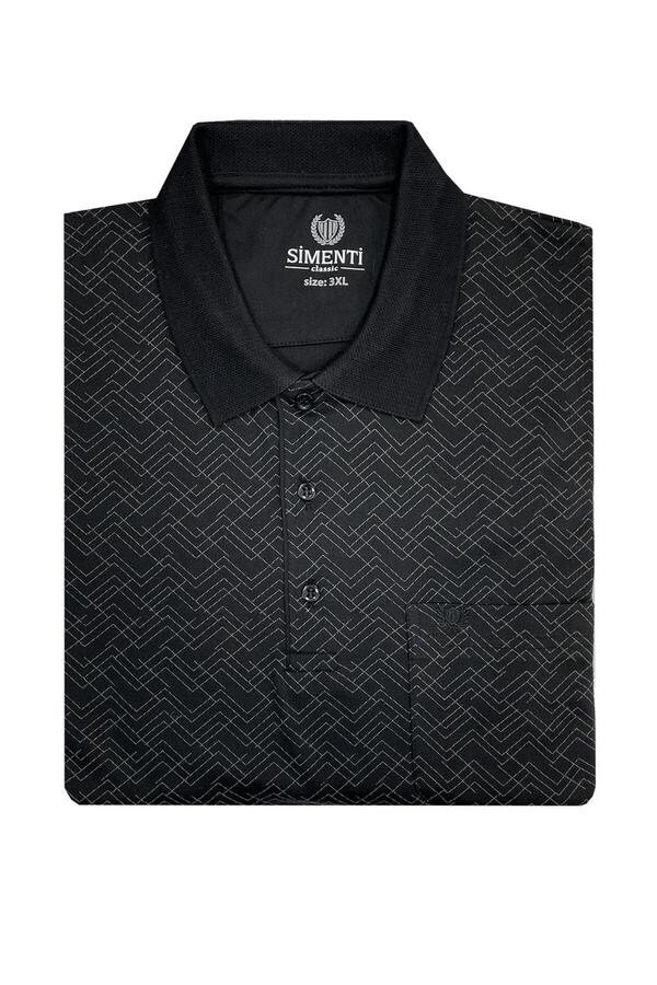 SİMENTİ-Simenti Large Size Collared Classic Short Sleeve Pocket Men's T-Shirt 7288 1