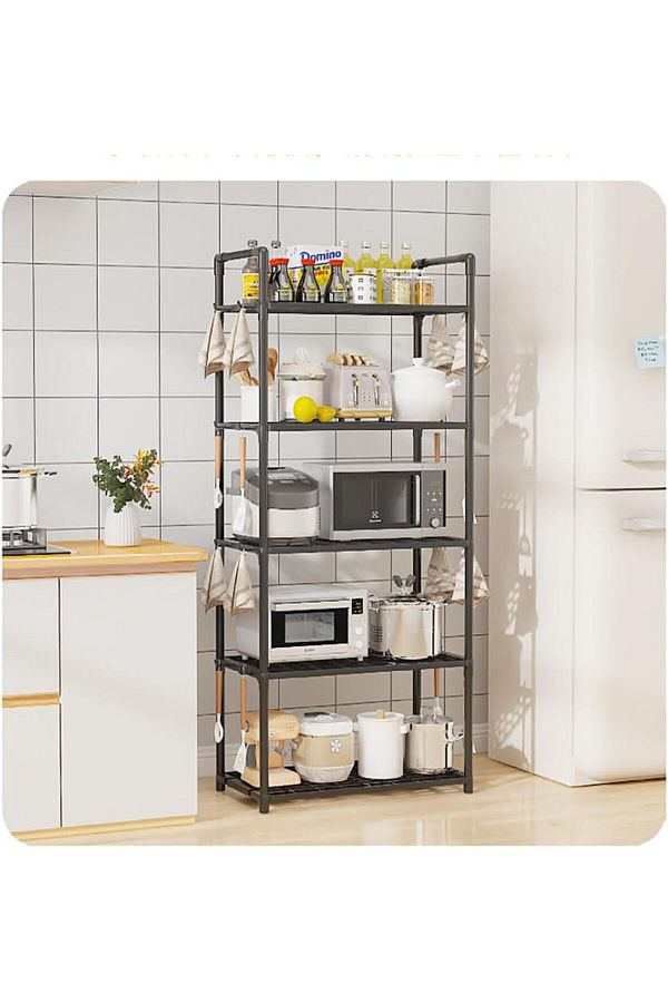 Generic-Kitchen Shelving Unit,Storage Shelves Organizer with Side Hooks & Handle,Modular Garage Rack Storag 1