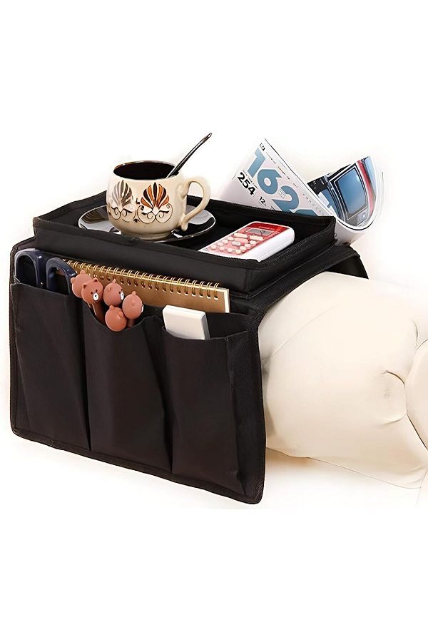 Generic-X spring Couch Armrest Organizer, 30x18x18cm Large Capacity Storage Box with No-Slip Backing and 5 1