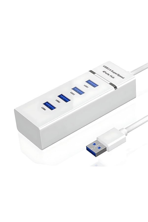 Others-USB 3.0 4-Port Portable Hub with 30cm USB 3.0 Cable with Super Speed 5 Gbps (White) 1