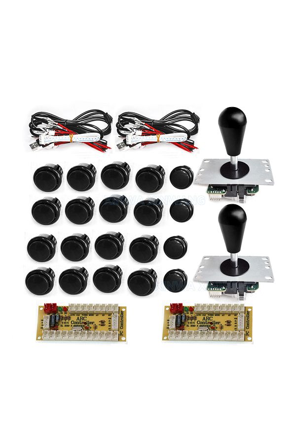 Choice-2P black black Game Arcade joystick DIY Kit Zero Delay USB Controller SANWA 8 Way Joystick 24/ 30mm 1