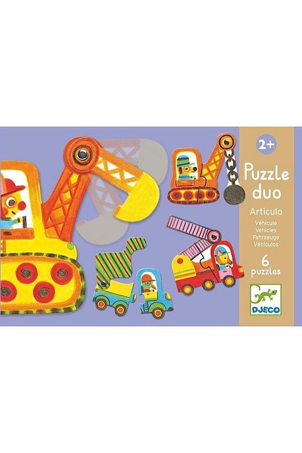 djeco-Binary Beginner Puzzle Vehicles 2 Years Old 1