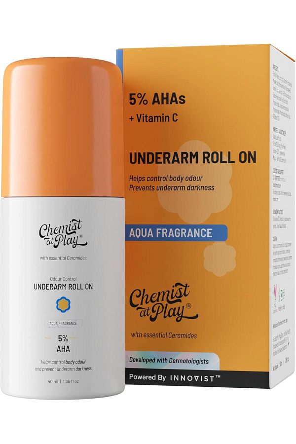 Chemist at Play-UnderArm Roll On with Lactic and Mandelic Acid, Removes odour, Whitens and Brightens 1