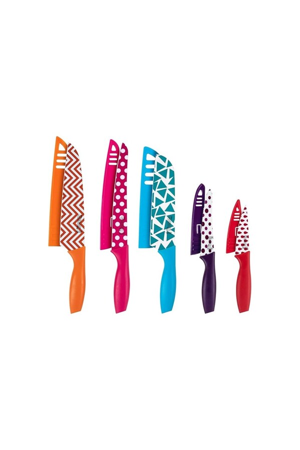 Michelangelo-Gemetry knife set, colored, non-stick, with protection, 5 pieces 1