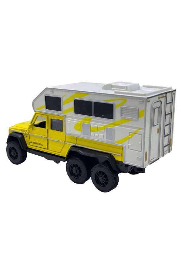 JPT-Mercedes Camper Off-Road Brabus Model, 1:32 Scale, with Interactive Functions, Yellow Color 1
