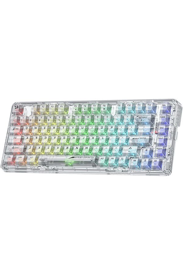 REDRAGON-K649 PRO 78% Wireless Gasket RGB Gaming Keyboard, 3-Modes 82 Keys Full-Transparent Mechanic 1