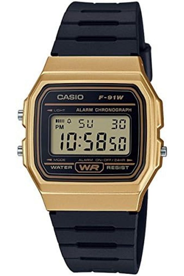 Casio-ساعة رقمية للجنسين F-91WM-9AEF، سوار أسود 1