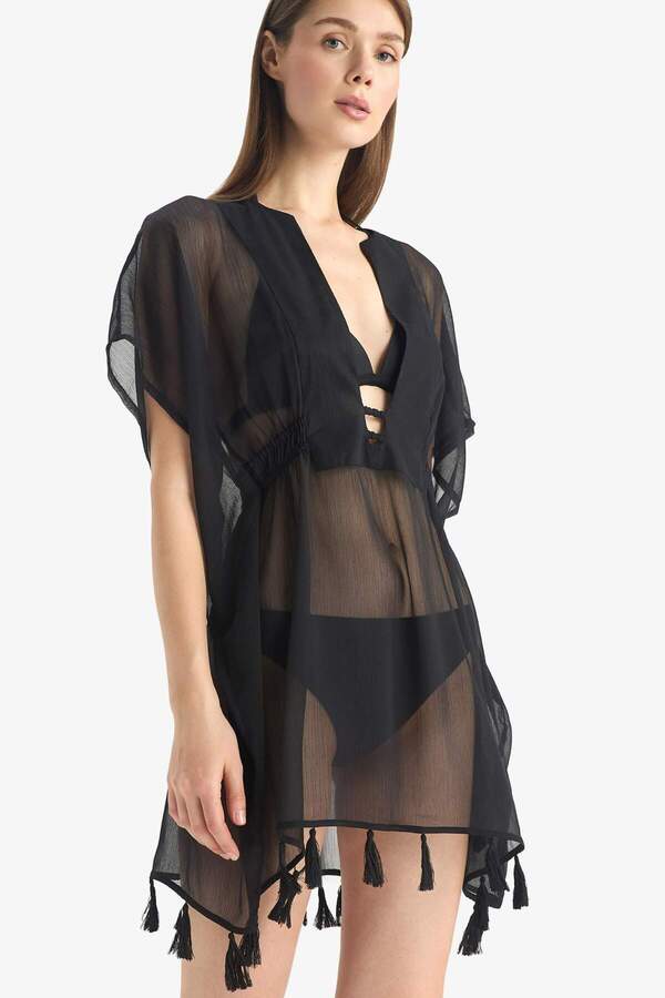 DeFacto-Schwarzer Chiffon-Kimono – Fall In Love Z9958az25sm 1