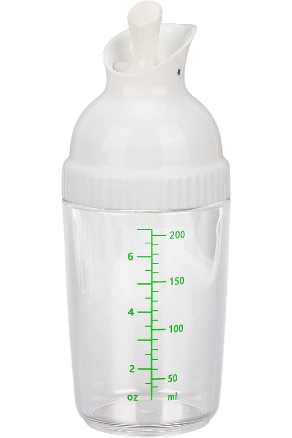Generic-Salad Dressing Shaker, Plastic Clear Measuring Bottle for Mixing Ranch Homemade Sauce Container BPA 1