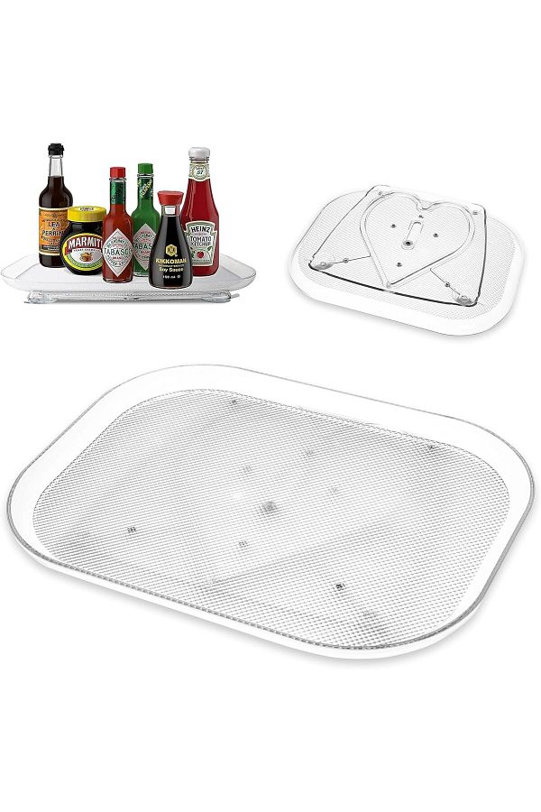 Generic-TRASSLE Lazy Susan Turntable Organizer for Fridge, Refrigerator, Rectangle Lazy Susan Spice Rack fo 1