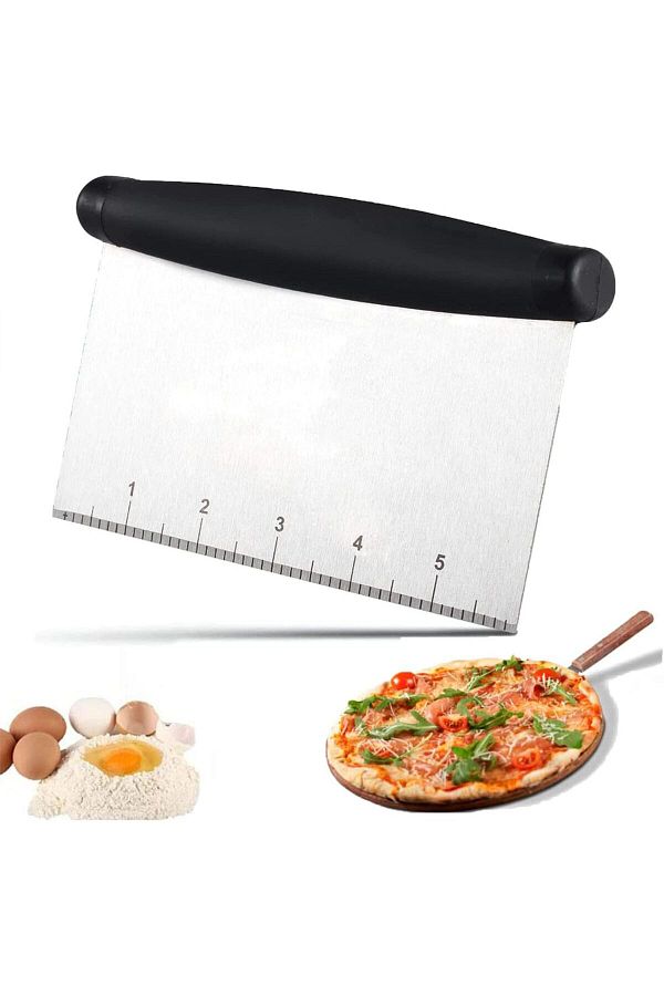 Generic-X spring Cake Scraper, 15cm Stainless Steel Dough Scraper, Ergonomic Handle for Precision, Food Scr 1