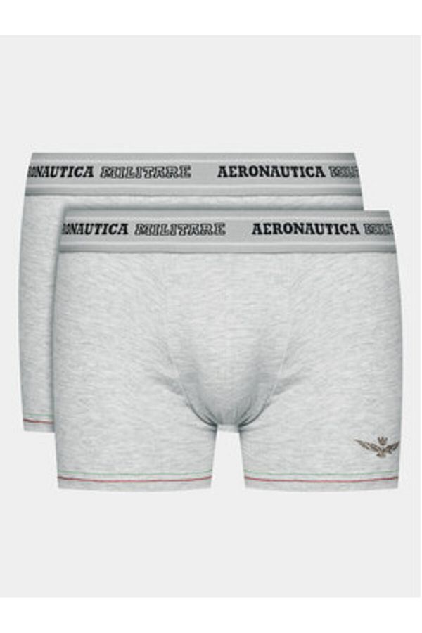 Aeronautica Militare-Men's Set of 2 pairs of boxers AM1UBX003 Gray 1