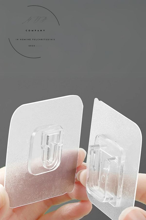FORSEİ LUCA-10 Pieces Double Sided Adhesive Snap Clips Item Fixing Hanger Transparent Wall Hook 1
