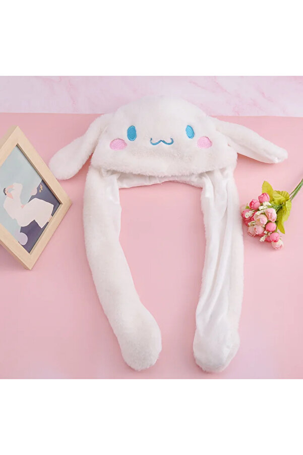MJ TOYS Sanrio Kuromi Cinnamoroll My Melody Şapka Kulakları Hareket Eden Şapka Işıklı Modlu Peluş Bere Şapka