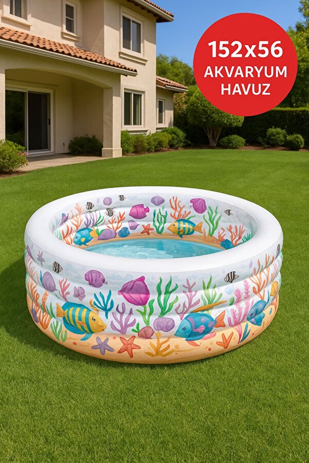 TOYFEST Neşeli Şişme Oyun Havuzu Yuvarlak 152x56