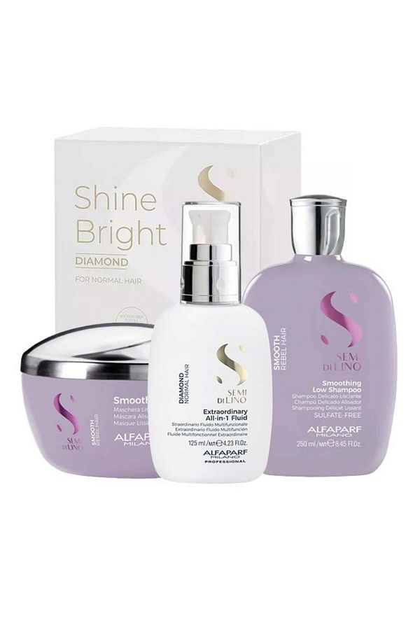 Alfaparf Milano-Șampon Semi Di Lino Smoothing Set, 250 ml + Mască, 200 ml + Fluid, 125 ml 1