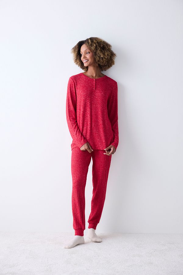 Penti-Σετ πιτζάμες Bloom Soft Red Παντελόνι 1