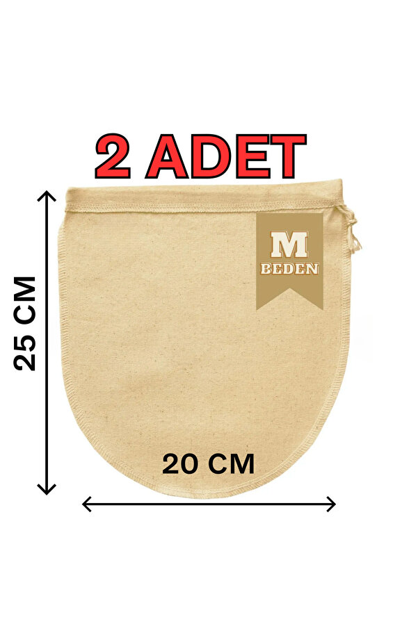GUNBO HOME 25x30 cm 2 Adet Organik Pamuk Süzme Kesesi Süt Bezi Çok Amaçlı Kese Süt Bezi Yoğurt Peynir