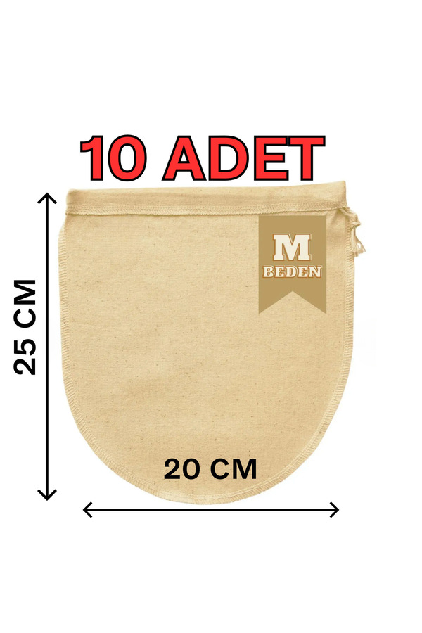 GUNBO HOME 25x30 cm 10 Adet Organik Pamuk Süzme Kesesi Süt Bezi Çok Amaçlı Kese Süt Bezi Yoğurt Peynir
