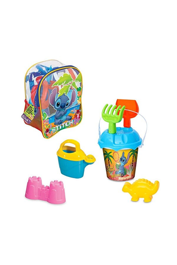 NEWBRENDHOME Öğretici Eğitici Oyuncaklar 04063 Stitch Resimli Sırt Çantası Plaj Seti Kız Erkek Çocuk Oyuncak