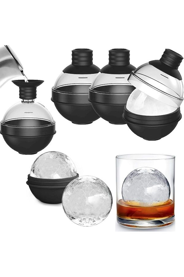 Generic-DHB tech 4 Pack Ice Cube Tray,Round Silicone Ice Cube Mold, Individual BPA Free Ice Ball Makers wit 1
