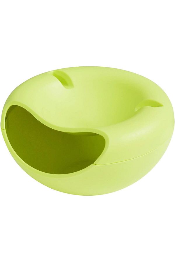 Generic-Lazy Snack Bowl Plastic Double-Layer Snack Storage Box Bowl Fruit Bowl and Mobile Phone Bracket Cha 1